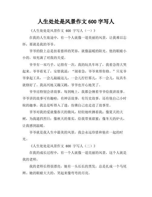 人生处处是风景作文600字写人