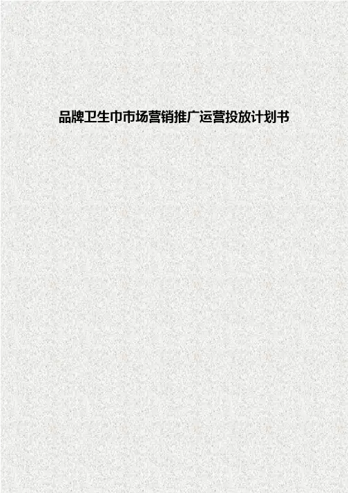 品牌卫生巾市场营销推广运营投放计划书