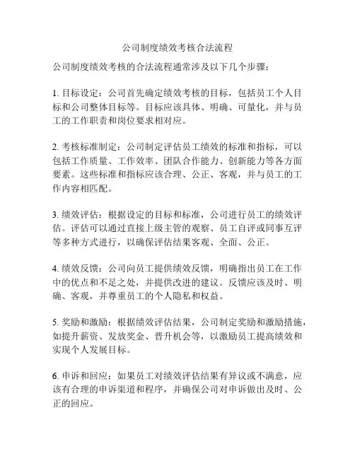 公司制度绩效考核合法流程