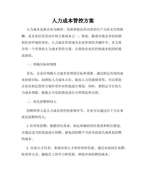 人力成本管控方案
