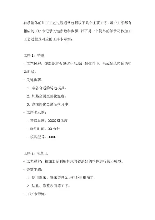 轴承箱体加工工艺过程及工序卡