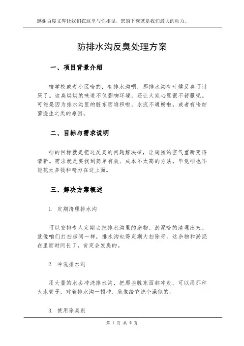 防排水沟反臭处理方案