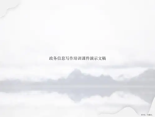 政务信息写作培训课件演示文稿