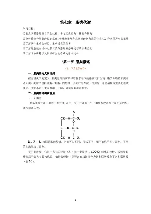 脂类代谢——精选推荐