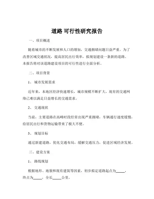 道路 可行性研究报告