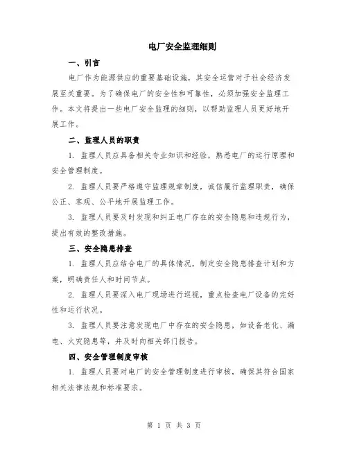 电厂安全监理细则