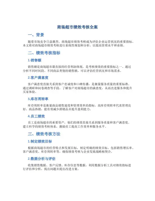 商场超市绩效考核全案