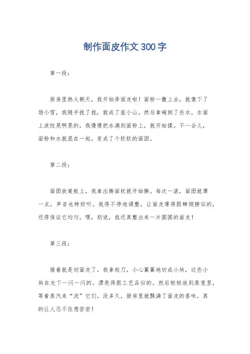 制作面皮作文300字