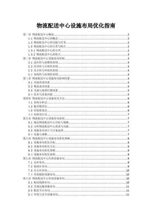 物流配送中心设施布局优化指南