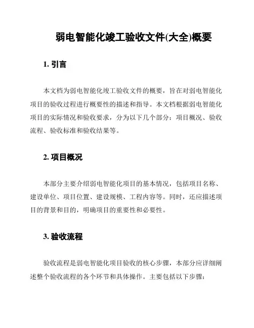 弱电智能化竣工验收文件(大全)概要