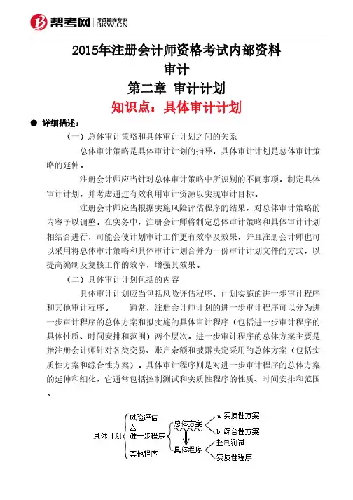 第二章 审计计划-具体审计计划
