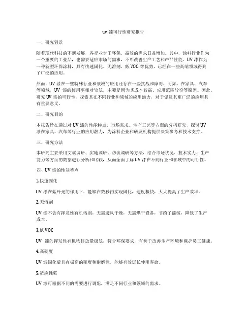 uv漆可行性研究报告