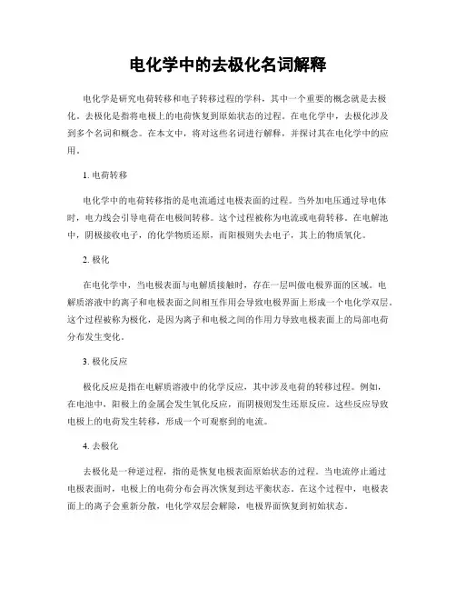 电化学中的去极化名词解释