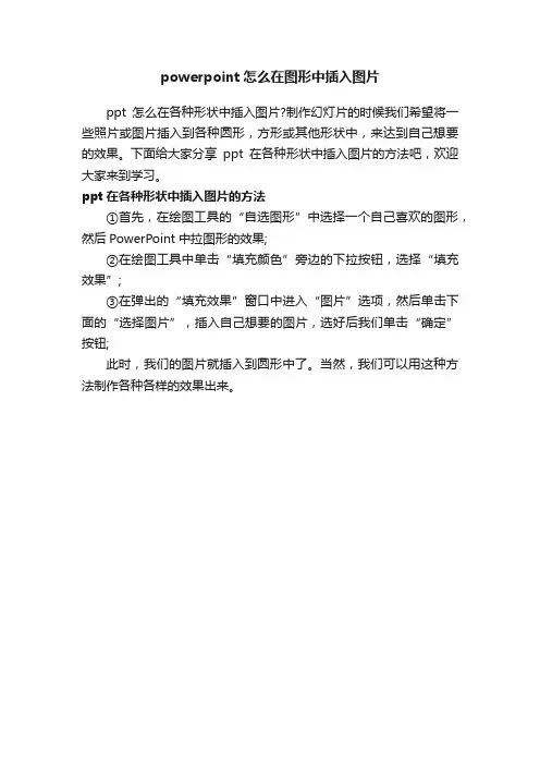 powerpoint怎么在图形中插入图片