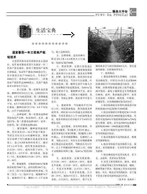 温室番茄一年三茬高产栽培技术