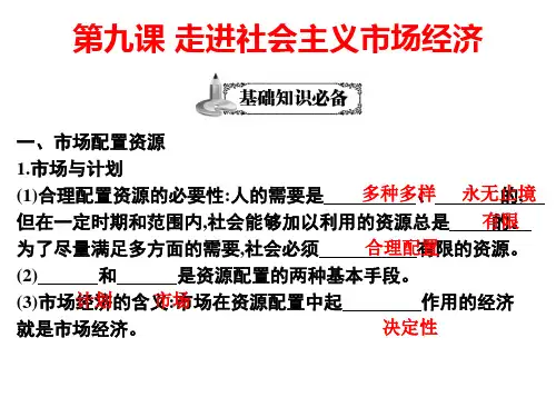 人教版高中政治《走进社会主义市场经济》教学课件1