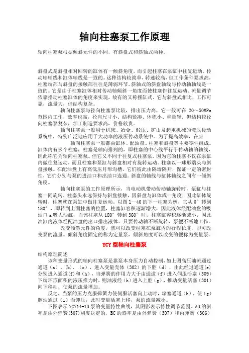 YCY轴向柱塞泵工作原理