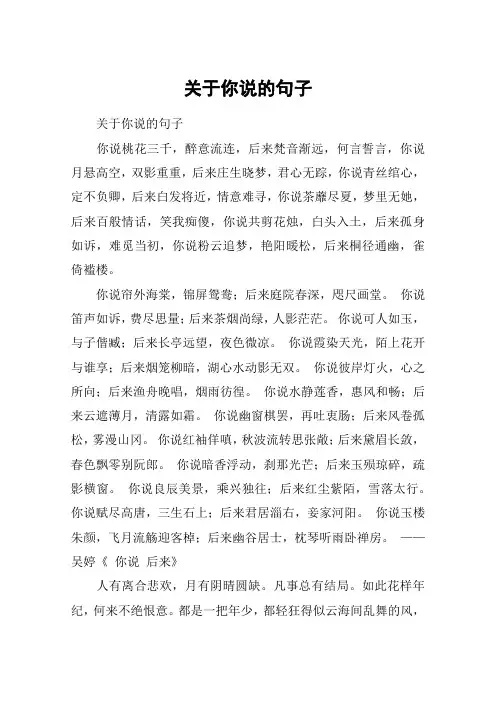 关于你说的句子