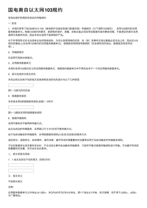 国电南自以太网103规约