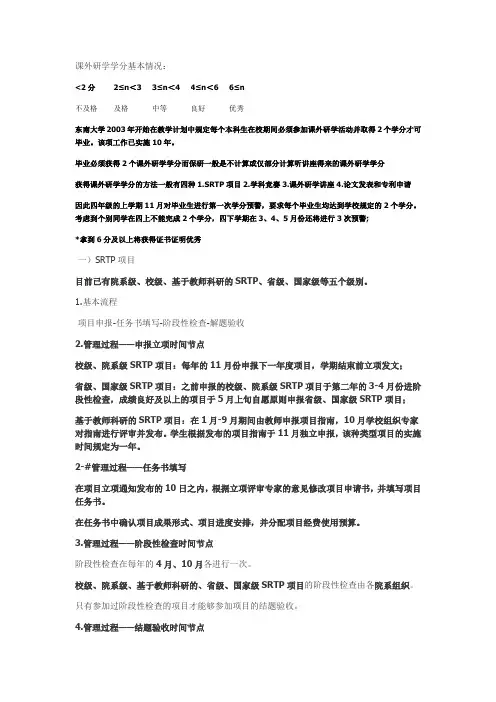 东南大学SRTP相关信息