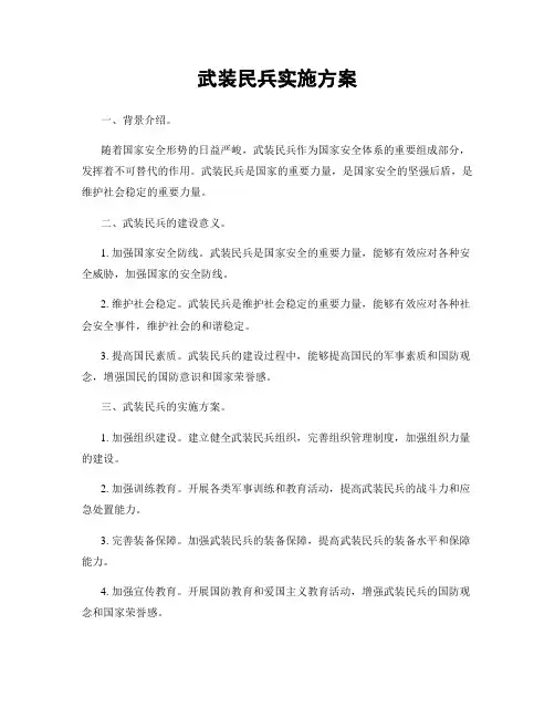 武装民兵实施方案