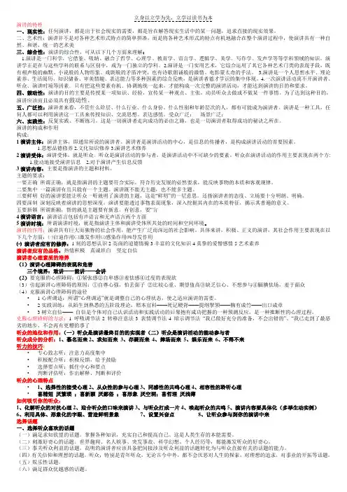 演讲与口才复习资料