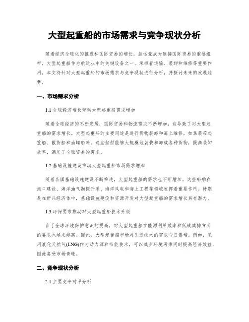 大型起重船的市场需求与竞争现状分析