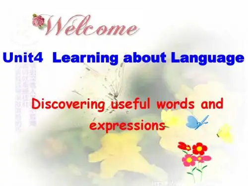 人教版高中英语必修5 Unit4 Learning about language 精品课件