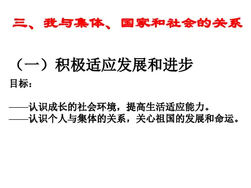我与集体、社会和国家的关系