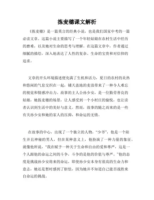 拣麦穗课文解析