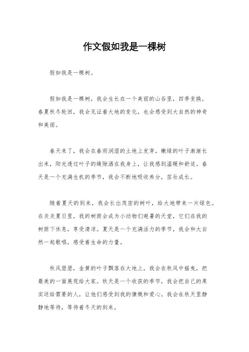 作文假如我是一棵树