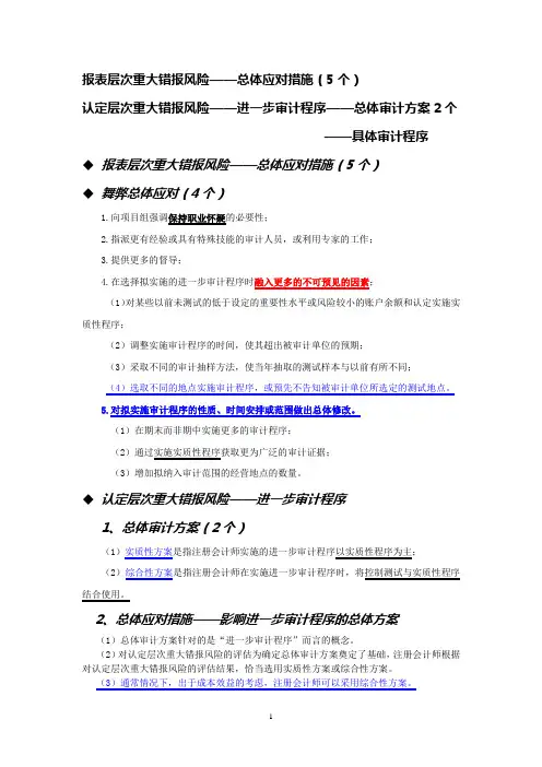控制测试和实质性程序