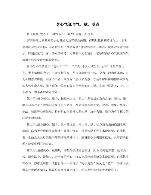 身心气说与气、脉、明点