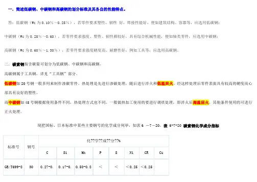 碳钢的划分标准