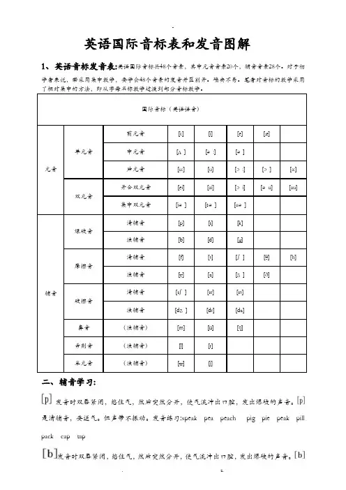 英语国际音标表和发音图解-英语辅音发音图