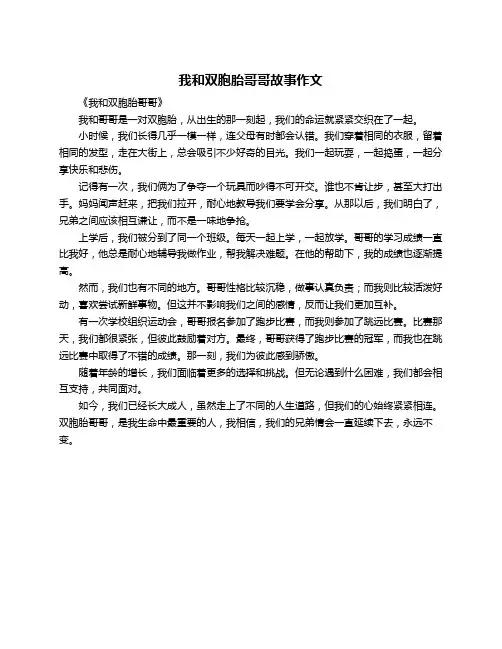我和双胞胎哥哥故事作文