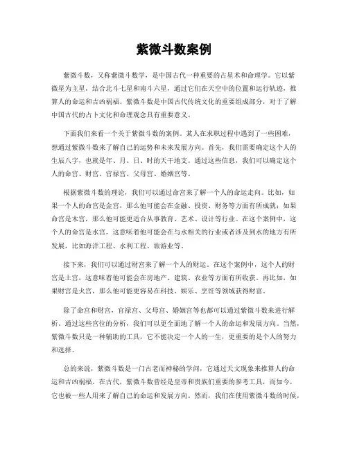 紫微斗数案例
