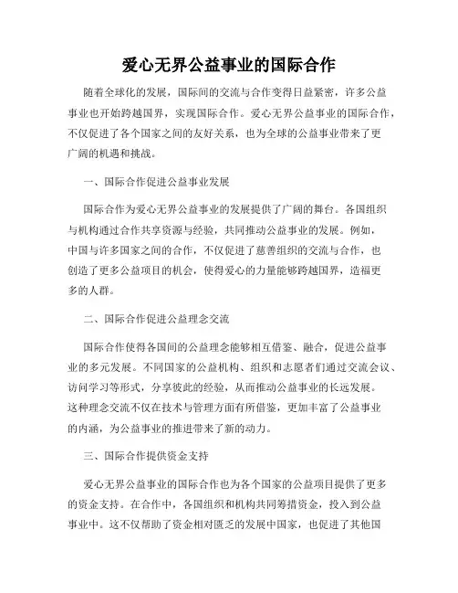 爱心无界公益事业的国际合作