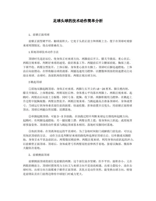 足球头球的技术动作简单分析