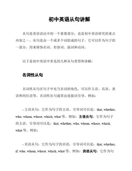 初中英语从句讲解