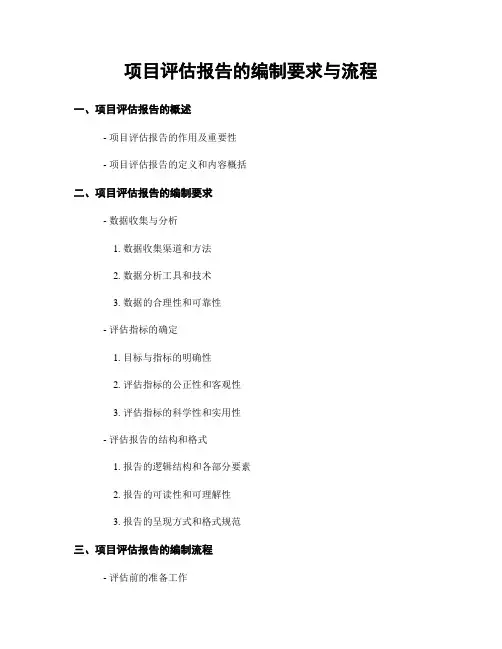 项目评估报告的编制要求与流程