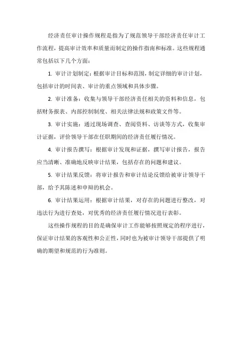 经济责任审计操作规程