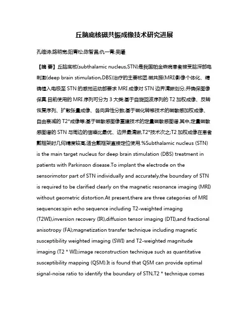 丘脑底核磁共振成像技术研究进展