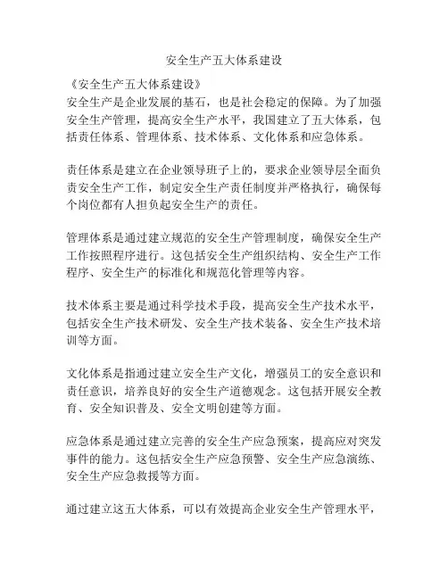 安全生产五大体系建设