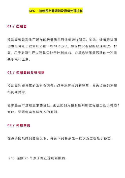SPC控制图判异规则及异常处理机制