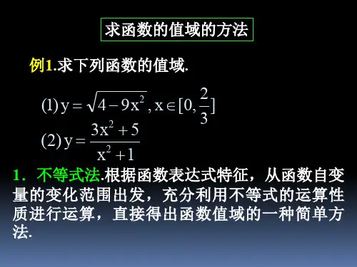 求函数值域的方法 课件