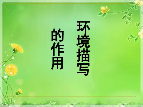 环境描写的作用精品PPT课件