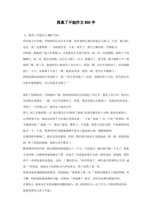 我真了不起作文800字