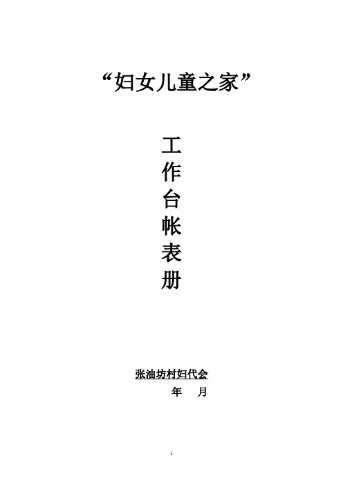 妇代会工作台帐表册