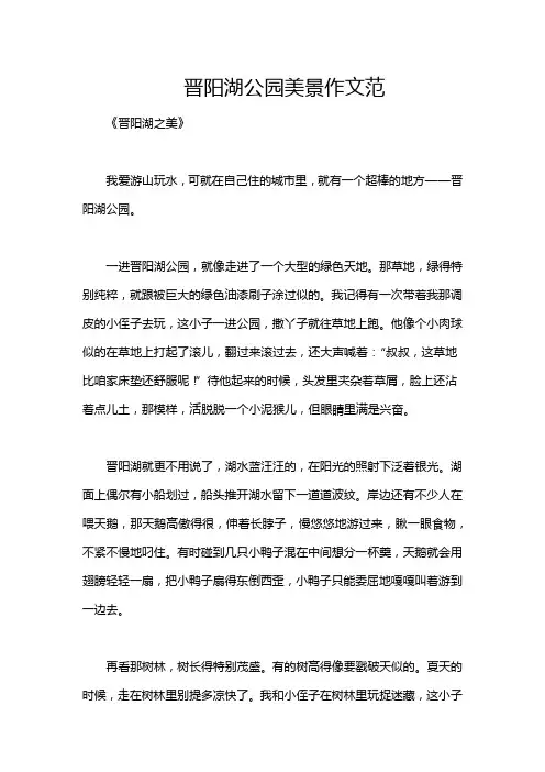 晋阳湖公园美景作文范